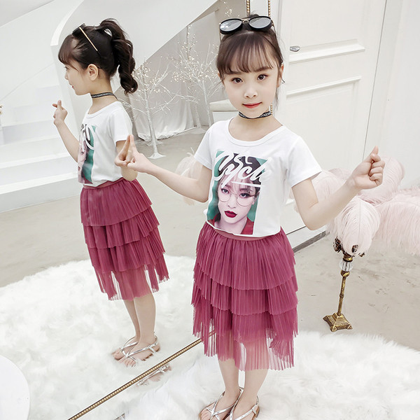 Gyerekkészlet lányoknak két színben, két részből - szoknya és póló