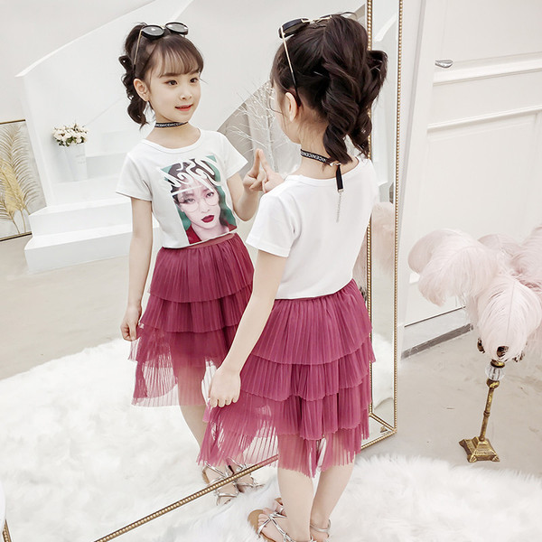 Gyerekkészlet lányoknak két színben, két részből - szoknya és póló