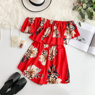 Virágos motívumú női nyári overall, három színben