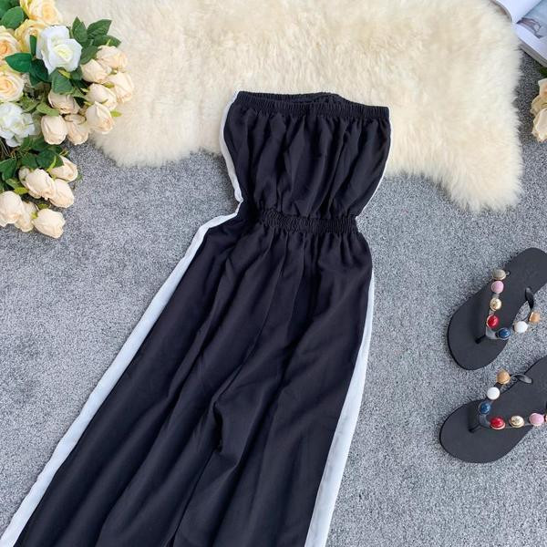 Női hosszú overall, csupasz váll, két színben