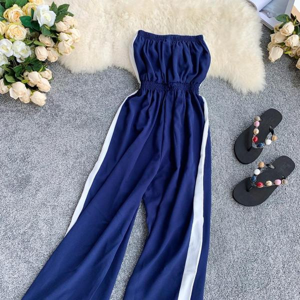 Női hosszú overall, csupasz váll, két színben