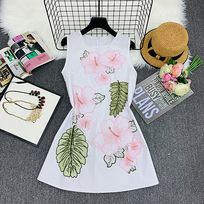 Rochie de dama eleganta cu broderie si motiv floral in mai multe culori