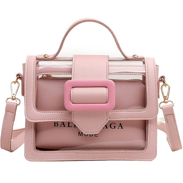 Modern női táska két színben átlátszó huzattal és hosszú füllel