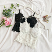 Stílusos női csipke felső fekete-fehér színben