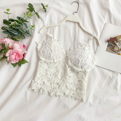 Stílusos női csipke felső fekete-fehér színben