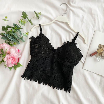 Stílusos női csipke felső fekete-fehér színben