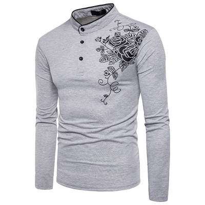 Modern férfi blúz négy színben virágos motívumokkal