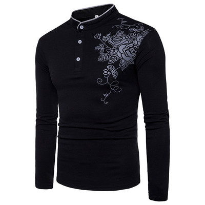 Modern férfi blúz négy színben virágos motívumokkal