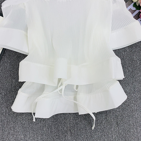 Modern női blúz nyakkendővel, három színben