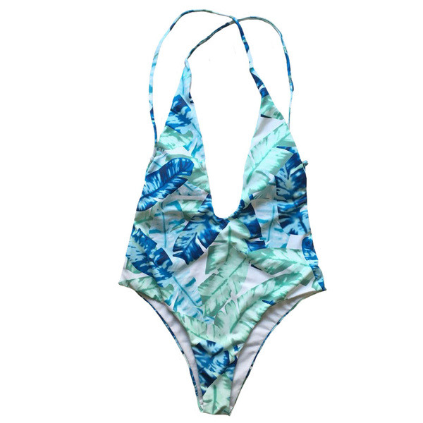 Μοντέρνο γυναικείο ολόσωμο μαγιό με βαθύ ντεκολτέ