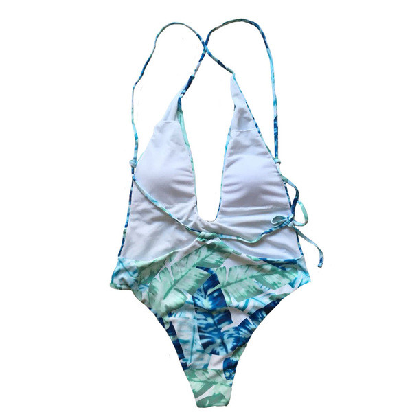 Μοντέρνο γυναικείο ολόσωμο μαγιό με βαθύ ντεκολτέ