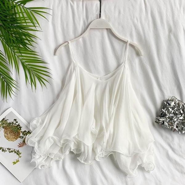 Női tüll felső, vékony pántokkal