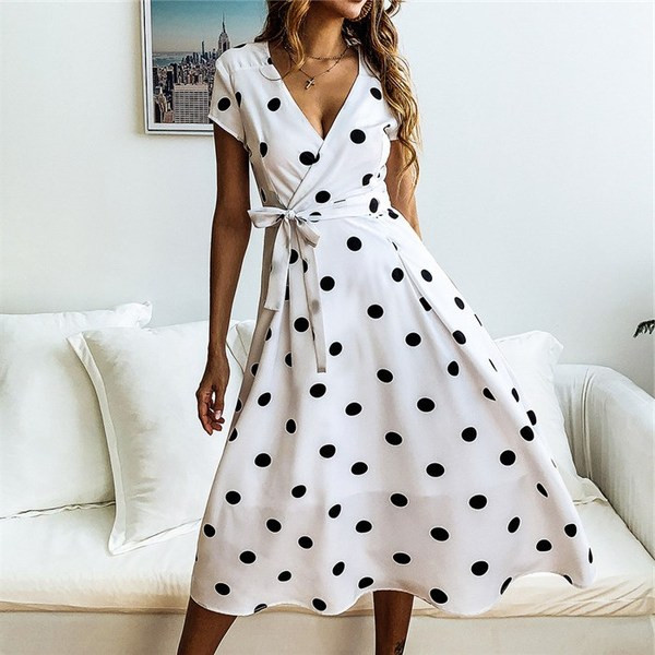 Modern női pöttyös ruha három színben