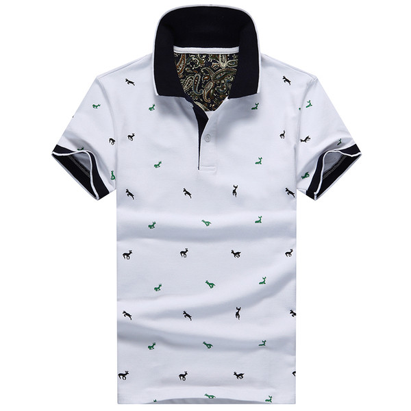 Férfi alkalmi póló négy színben, hímzéssel és gombokkal