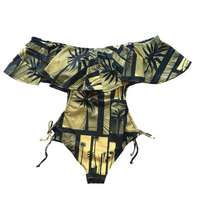 Μοντέρνο γυναικέιο ολόσωμο μαγιο σε λευκό χρώμα με  δεσμούς σε τρία χρώματα