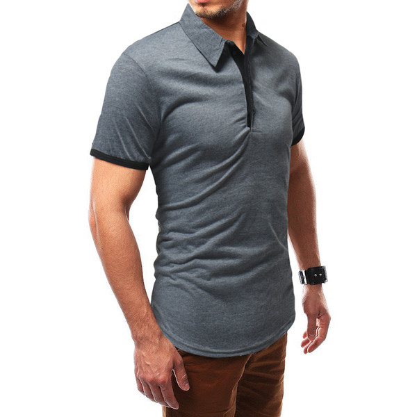 Sima férfi póló három színben, gombokkal