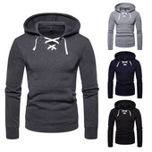 Μοντέρνο  ανδρικό φούτερ σε διάφορα χρώματα με κορδόνια και κουκούλα