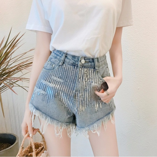 Stílusos női farmer kövekkel, szakadt motívumokkal három színben