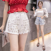 Модерни дамски къси дънки в два цвята с разкъсани мотиви