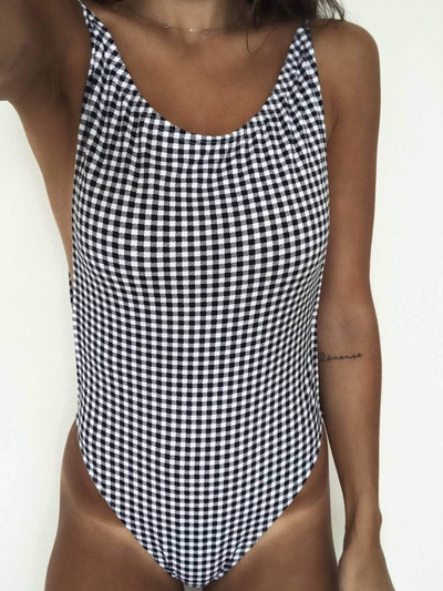 Aktuális női teljes fürdőruha kockás öltöny két színben
