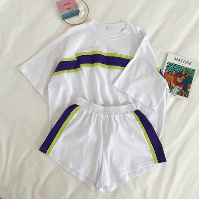 Kétrészes sport-napi női szett szegéllyel