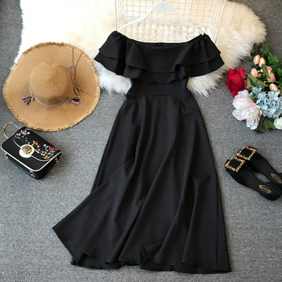 Stílusos, csupasz vállú női ruha többféle színben