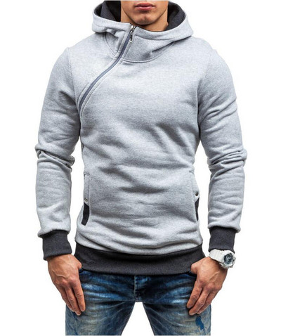 Μοντέρνο ανδρικό φούτερ με τσέπες και φερμουάρ