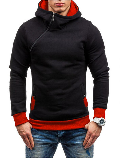 Μοντέρνο ανδρικό φούτερ με τσέπες και φερμουάρ