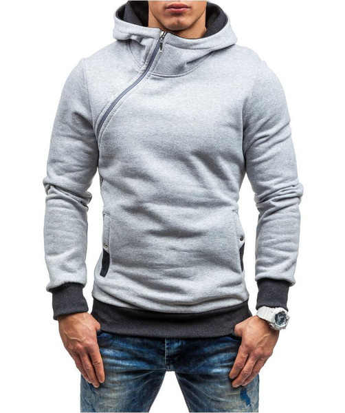 Μοντέρνο ανδρικό φούτερ με τσέπες και φερμουάρ