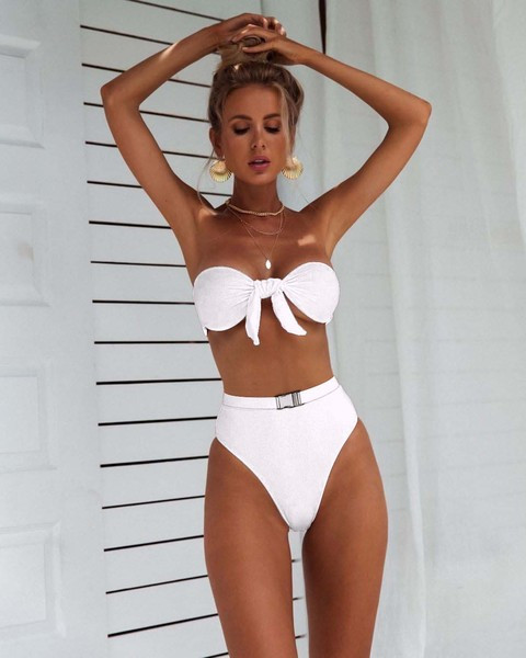 Γυναικεία μαγιό με ζώνη και  ψηλή μέση