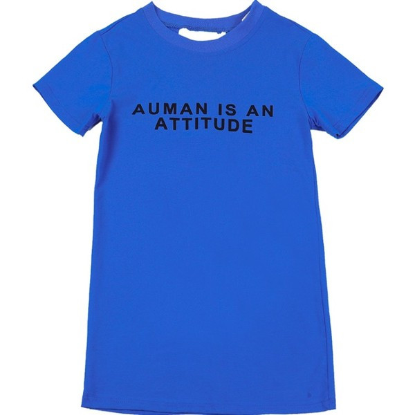 Παιδικό καθημερινό φόρεμα σε μπλε και γκρι χρώμα