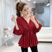 Modern női blúz V-nyakkal, három színben