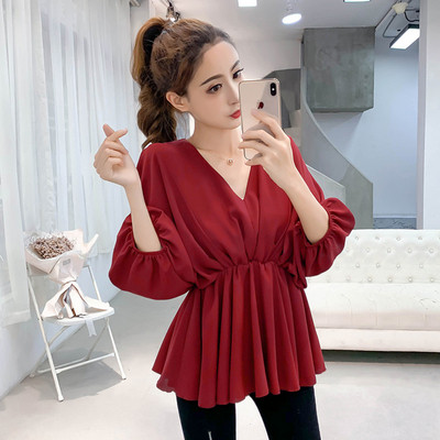 Modern női blúz V-nyakkal, három színben