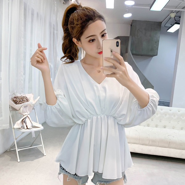 Modern női blúz V-nyakkal, három színben