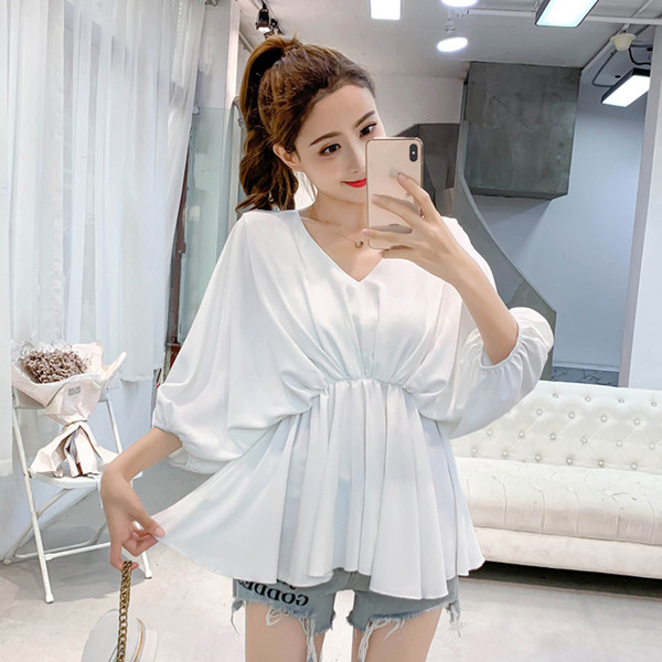 Modern női blúz V-nyakkal, három színben