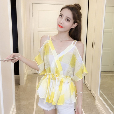 Aktuális női blúz csupasz váll, két színben