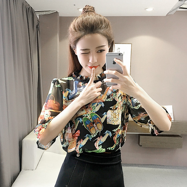 Modern női ing több színben mintával