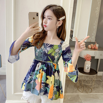 Μοντέρνο γυναικείο χιτώνα σε διάφορα χρώματα με floral μοτίβα