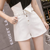 Стилни дамски къси панталони в два цвята с висока талия