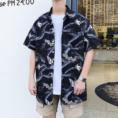 Fekete színű férfi ing rövid ujjal és zsebbel