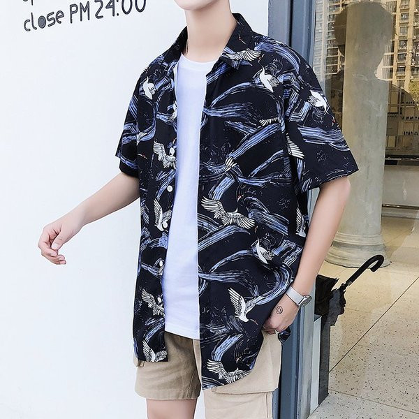 Fekete színű férfi ing rövid ujjal és zsebbel