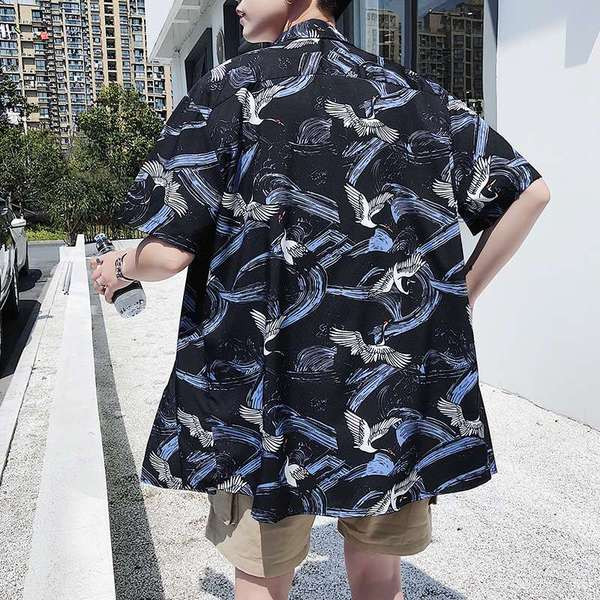 Fekete színű férfi ing rövid ujjal és zsebbel