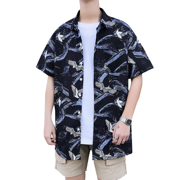 Fekete színű férfi ing rövid ujjal és zsebbel