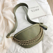 Modern női táska öt színű öko bőrből, fém láncokkal