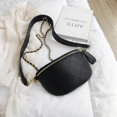 Modern női táska öt színű öko bőrből, fém láncokkal