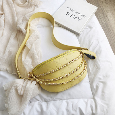 Modern női táska öt színű öko bőrből, fém láncokkal