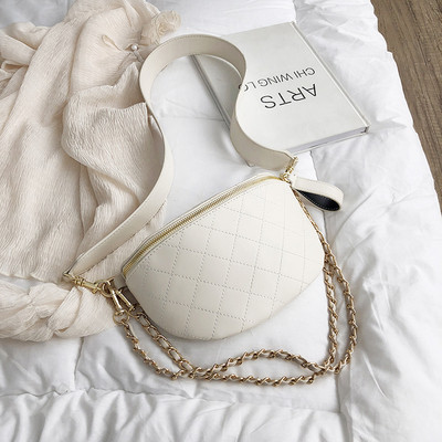 Modern női táska öt színű öko bőrből, fém láncokkal