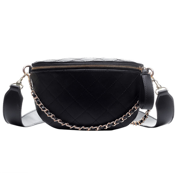 Modern női táska öt színű öko bőrből, fém láncokkal