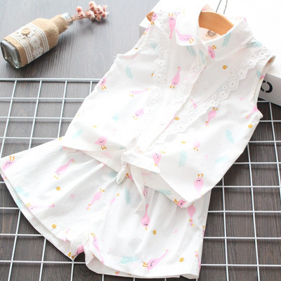 Μοντέρνο παιδικό σετ - πουκάμοσο κα ι παντελόνι για κορίτσια