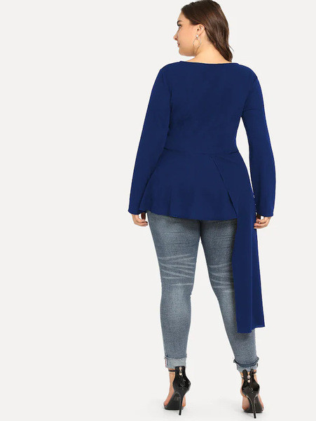 Női alkalmi blúz fekete és kék színben